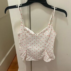 Zara Cream Top with Pink Dots